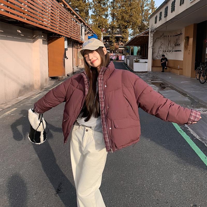 

Осень Зима Утолщенная Теплая Парка Женская Повседневная Однотонная Большой Карман Свободная Короткая Куртка Верхняя Одежда XXL красный