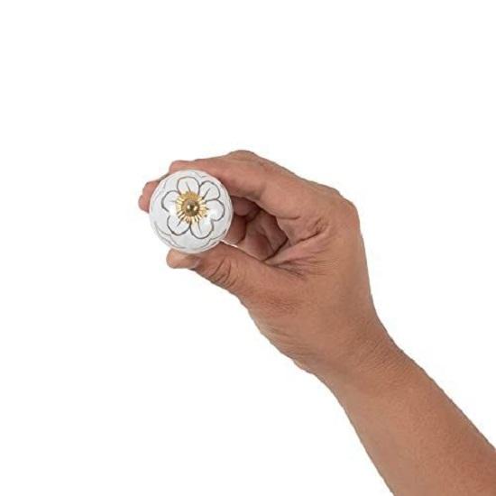 Dresser Knobs - Vintage Assorted Ceramic Drawer Handle for Kitchen Cabinets Home Interior Decor Furniture Hardware - Gold - Pack of 6 Knobs