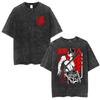 Vintage Washed Attack On Titan Japanese Anime T Shirts Men's Women Manga Harajuku Fashion Cotton Short Sleeve T-shirt Streetwear