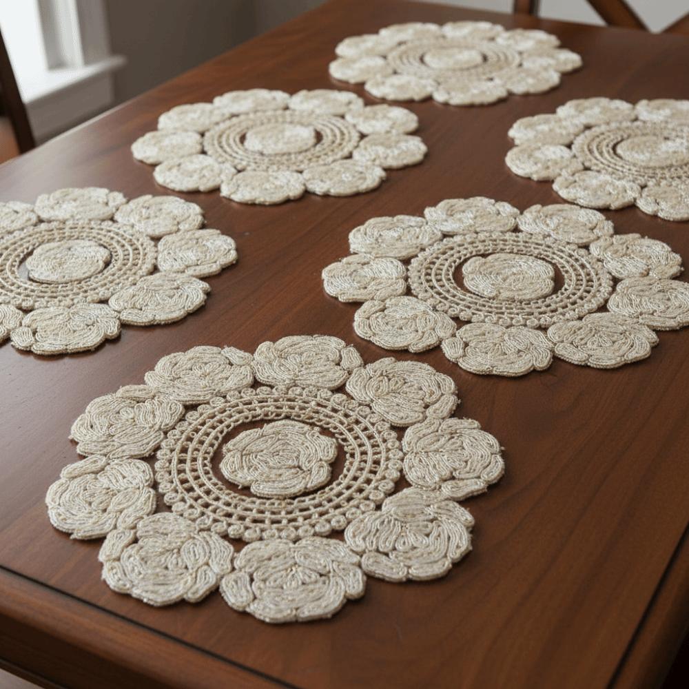 Modern Lace Placemat Vintage Table Place Mats Decorative Cup Mat  Table Setting