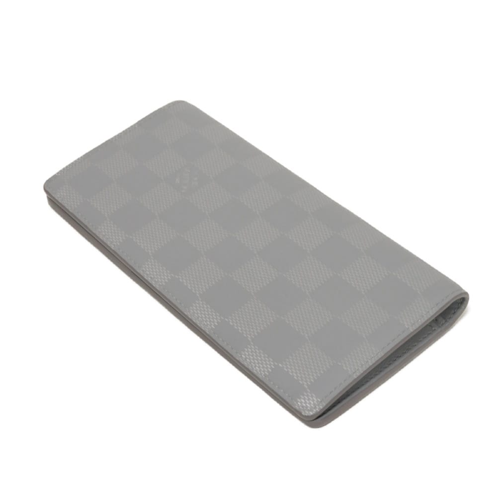 Used 12564 Portefeiulle Braza N60195 7940 New Logo Embossed Gray Bifold Damier Infini Pale Blue Men's from Japan