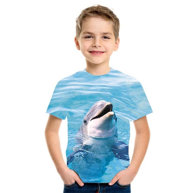 Lustiges Tier Kinder Erwachsene Bedrucktes T-Shirt Sommer Damen und Herren Lässig Outdoor Mädchen und Junge Kurzarm T-Shirts Top Pullover