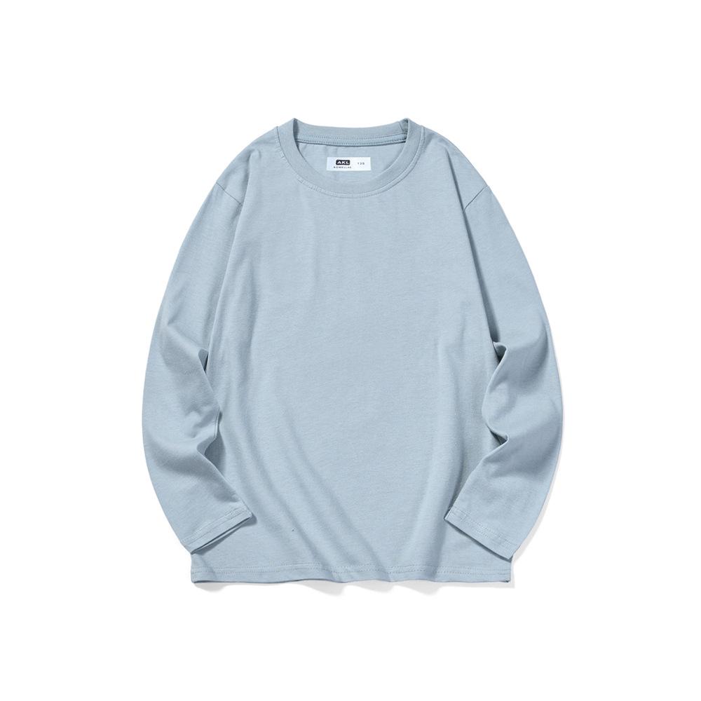 

Детская футболка с длинными рукавами из хлопка в корейском стиле на весну/осень - однотонный топ для мальчиков 120 cm