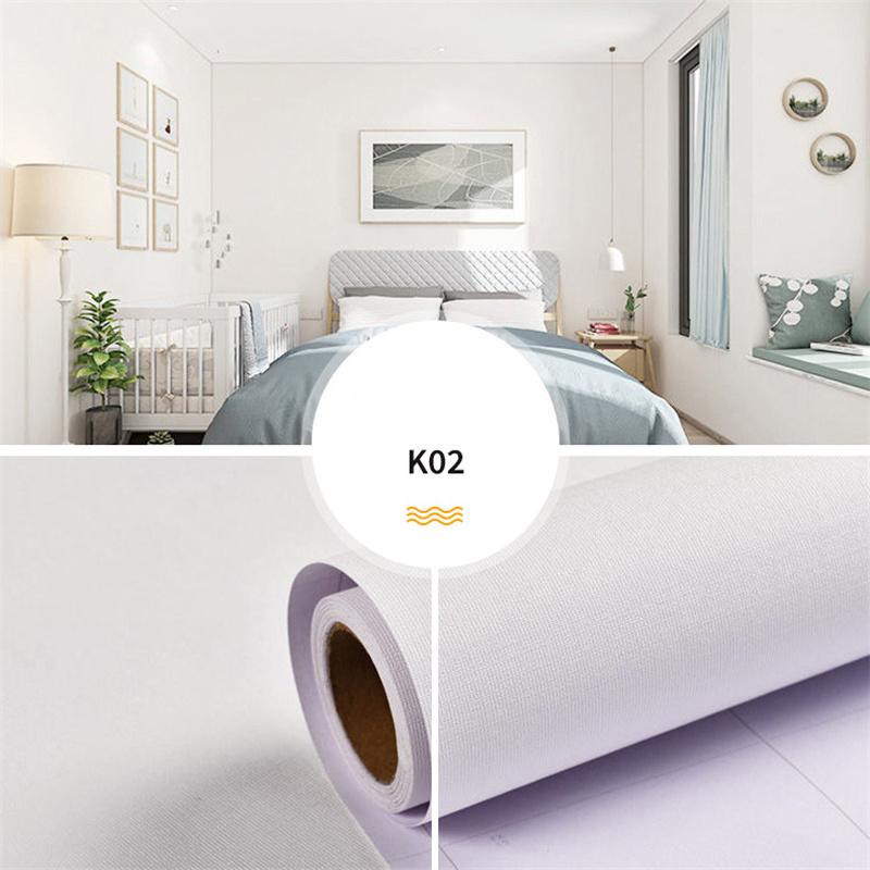 Solid Color Self-adhesive Simple Warm Bedroom Living Room Decor Waterproof Background Wall Paper Furniture Renovation