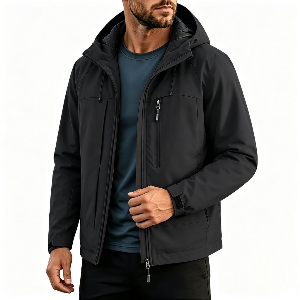 Herren Winter Thermalkotton Jacke Winddicht Freizeitmantel für Wandern und Bergsteigen