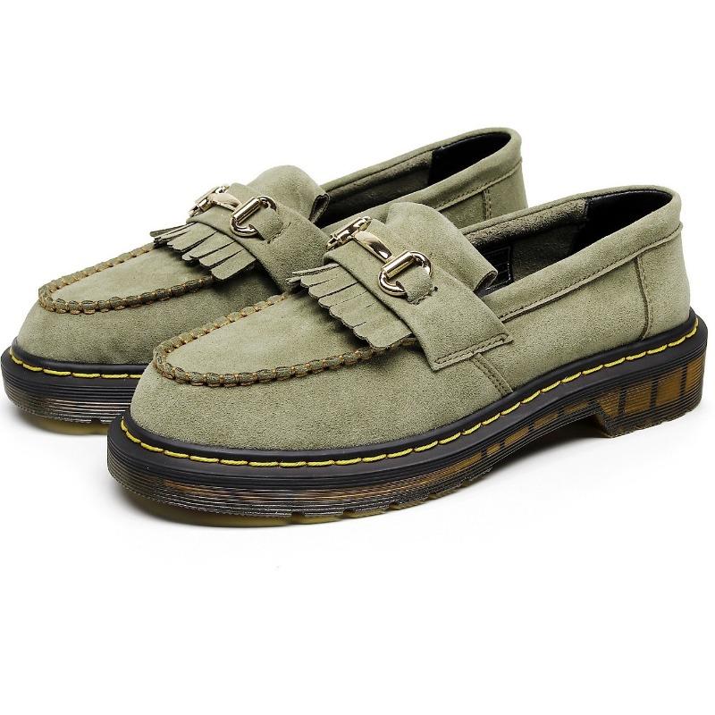 Velvet Tassel Women's Leather Low-top Small Leather Shoes Fashion Student Round Head Casual Shoes