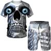 Men Skull 3D Printed Tees/Shorts/Suits Gothic Punk T-Shirt Casual Hip Hop Street Clothing Summer Joggers 2 Piece Sets