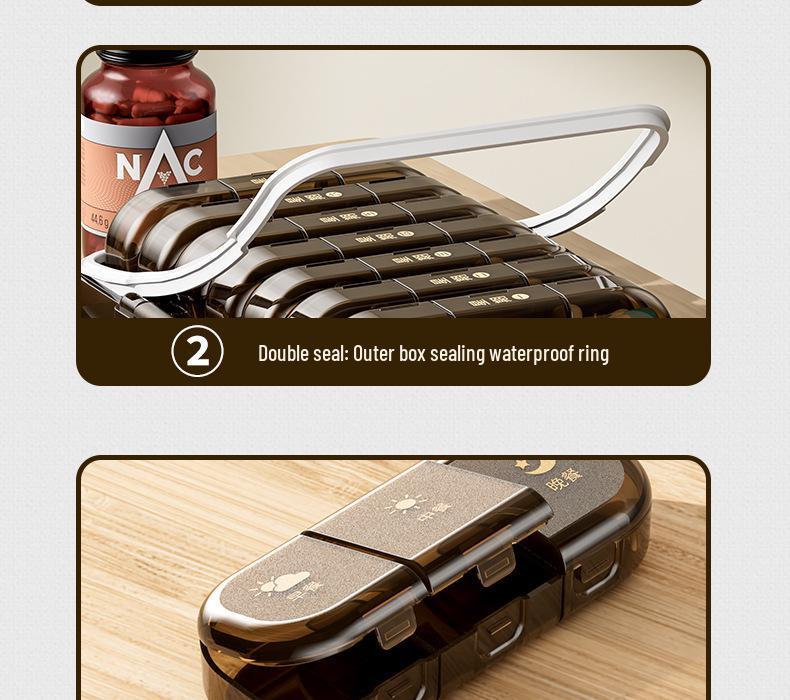 Compact 7-Day Japanese Pill Organizer with Three-Daily Dose Reminder