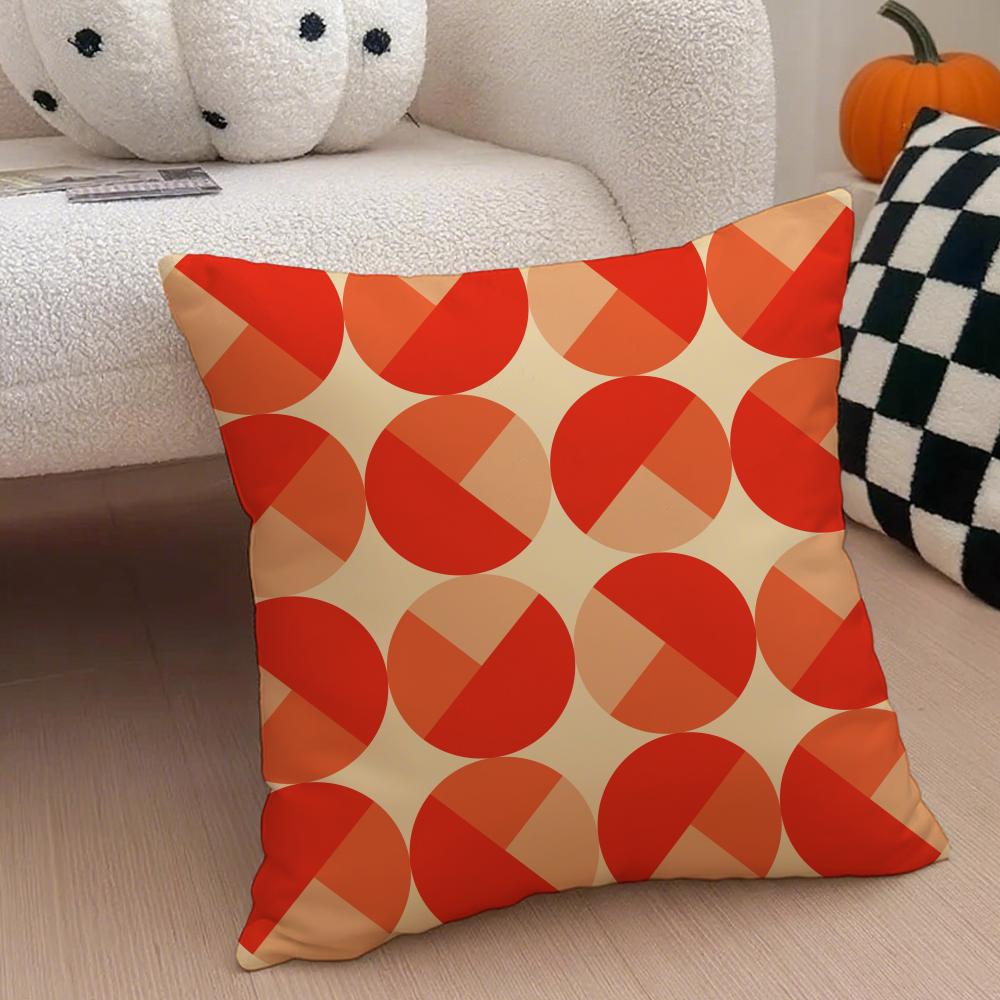 Retro Ornate Bohemian Style Geometric Pattern Cushion Cover Throw Pillow Cover Hidden Button Durable Polyester Chair Cushion