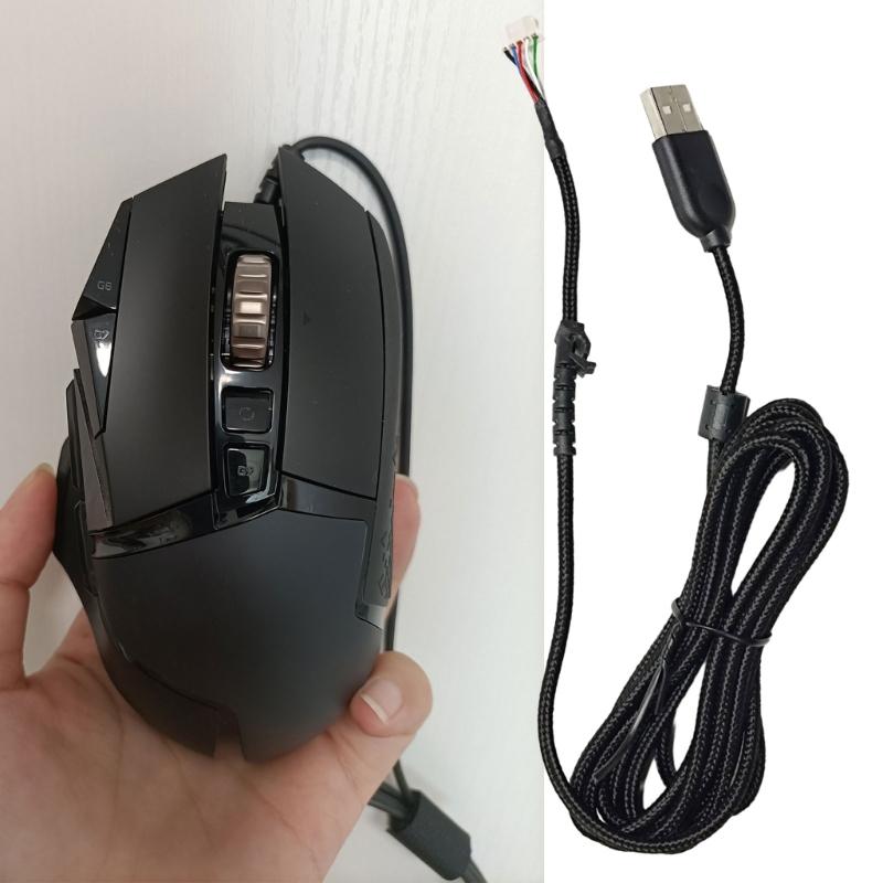 USB Mouse Cable Cord Nylons Mouse Line Replacement Wire for G502 Mouse Replacement Part Repair Accessory