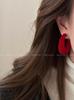 Face-sized Earrings, Autumn and Winter Flocking Ring Earrings, Women's New Popular Stud Earrings, Niche Hong Kong Style Earrings