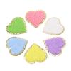 6pcs Heart Shaped Iron On Patches Random Color Golden Stroke Cotton DIY Craft Applique for Jeans Shirt Backpack Wallet