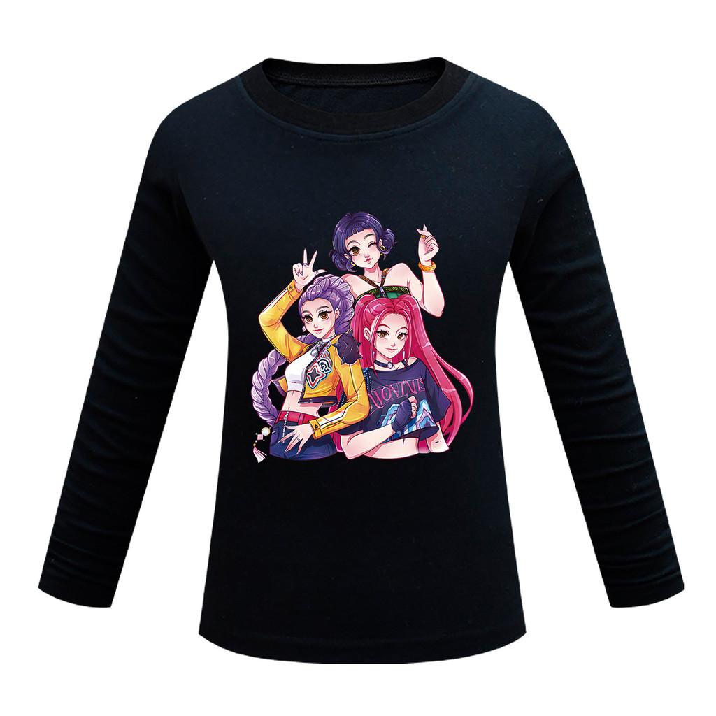 Dětské Dívčí Anime Kreslené K-POP Rumi Zoey Mira Potištěné Ležérní Tričko s Dlouhým Rukávem Top
