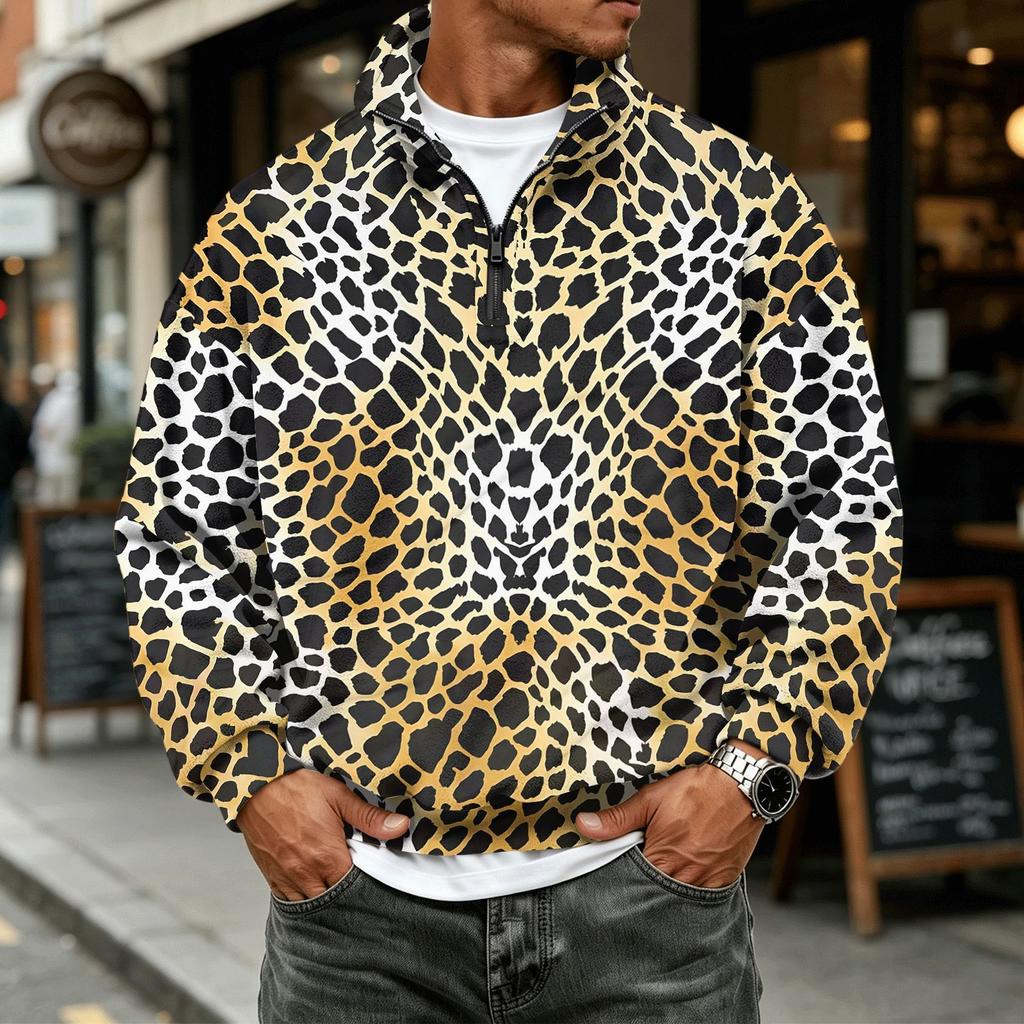Men's Flannel Long Sleeve Sweatshirt for Casual Wear