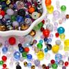 300pcs 4-8mm Mixed Glass Round Faceted Beads Spacer Loose Bead for Bracelet Necklace Phone Chain DIY Jewelry Making Accessories