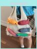 Knitted Cotton Shoulder Bag With Open Top Design For Daily Use And Spacious Storage