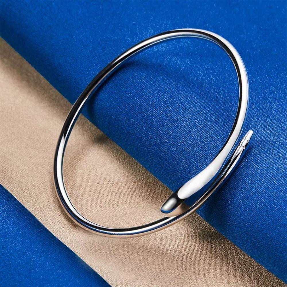 Open Adjustable Snake Bracelet Silver Color Charm Bracelet Fashion Open Bangle  Fashion Accessories
