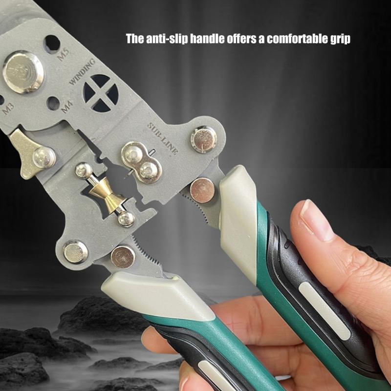 Folding Wire Stripper Crimper Tool with Cutting Function Portable Design Cable Stripper Crimper With Folding Handle