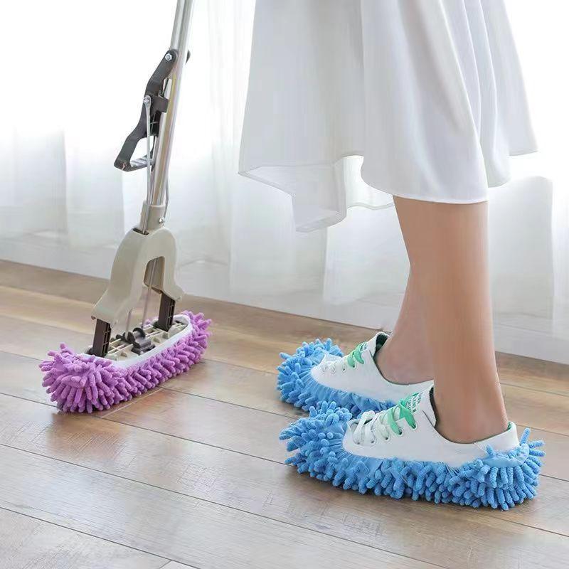 Chenille Shoe Covers Lazy Mop Shoe Covers Mop Covers Floor Cleaning Removable Washable Floor Shoe Covers
