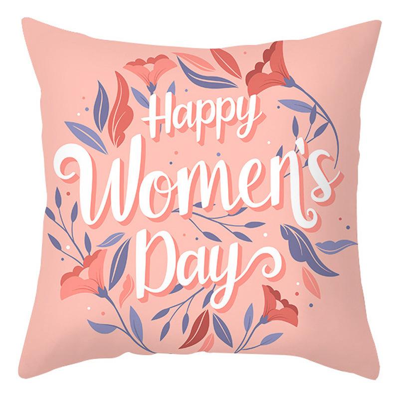 Mother's Day Pillow Cover Home Office Peach Skin Cushion Cover Sofa Car Cushion Cover Backrest
