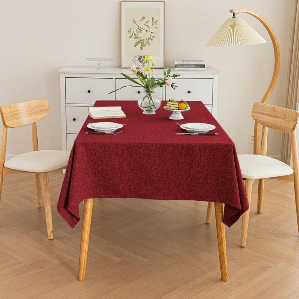 Dustproof Table Cover Waterproof Table Decor Cloth Cotton Linen Tablecloth  Kitchen