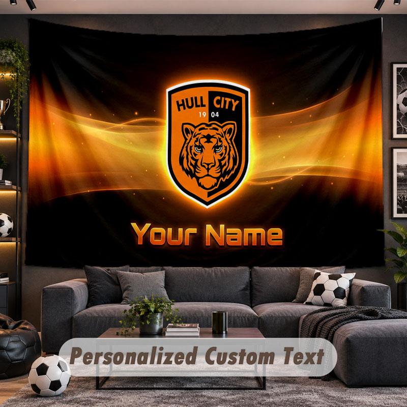 Wall Hanging Tapestry Custom NameHull City Pattern Personalized Printed Fabric Wall Decor