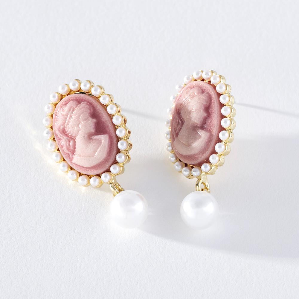 

Pinkdudu винтажные розовые средневековые женские серьги-гвоздики с искусственным жемчугом, романтические серебряные серьги-капли с иглами для женщин, ювелирные изделия PD1396