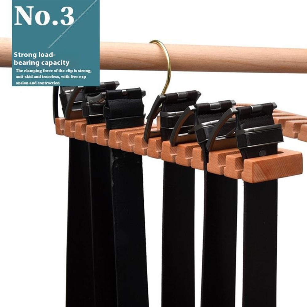 Beechwood Belt Tie Organizer 14 Slots Space Saving Wardrobe Waist Belt Hanger