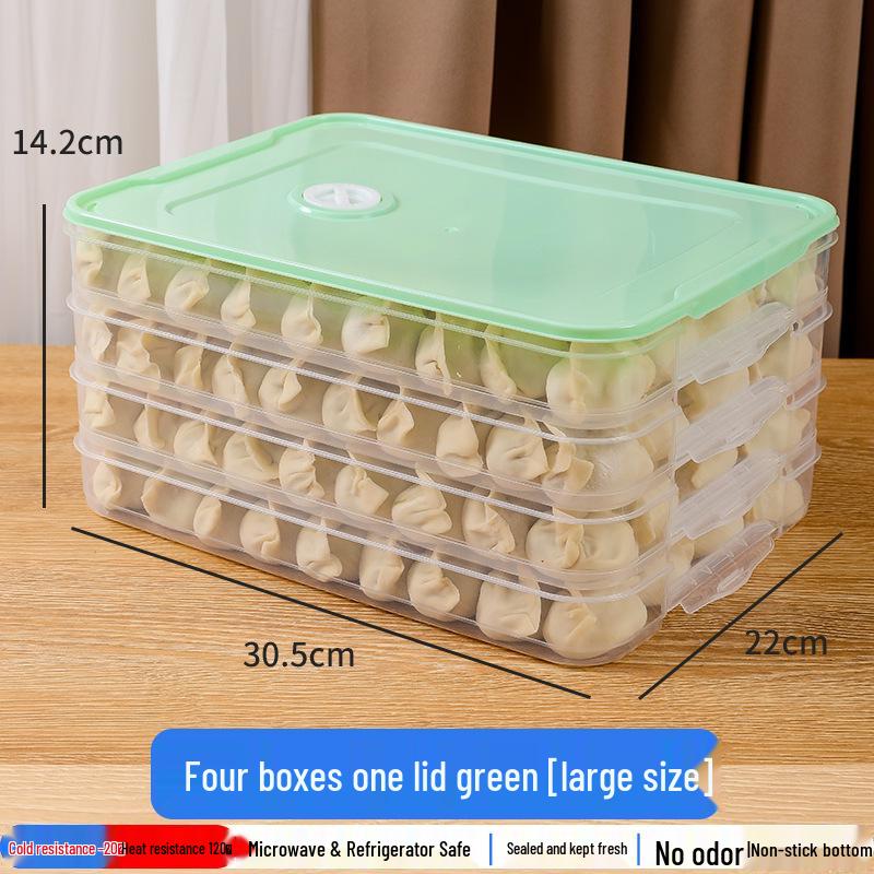 

Многослойный контейнер для заморозки пельменей и вонтонов с сохранением свежести для кухни