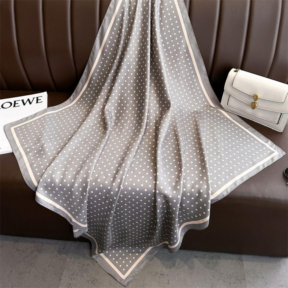 Spring Women's Scarf Soft Women Shawl Simple Dot Print Silk Scarf  Hijab