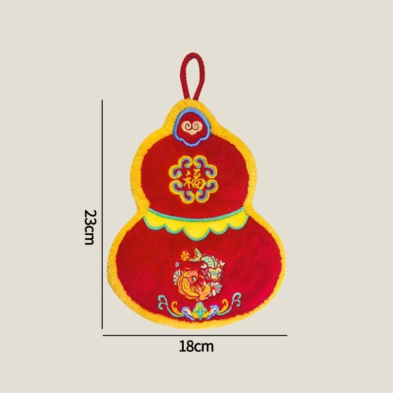 New Year 2025 Hand Towels Chinese New Year Wipe Cloth Supplies Super Absorpted Hand Towel Home Kitchen Cleaning Supplies