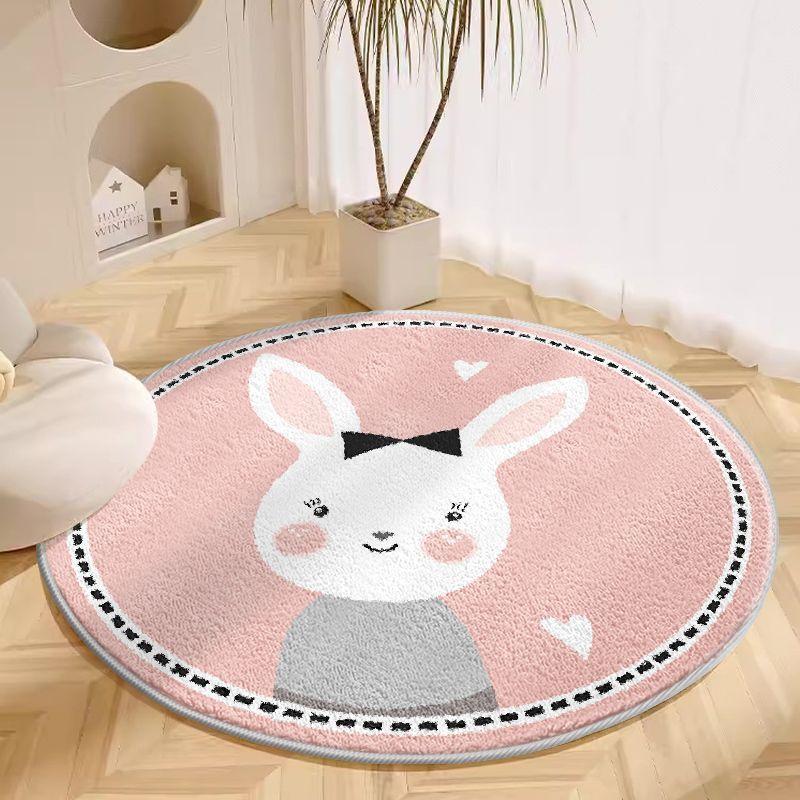Round Carpet Living Room Plush Mat Thick Children's Room Reading Area Cartoon Bedroom Study Swivel Chair Soundproof Foot Mat