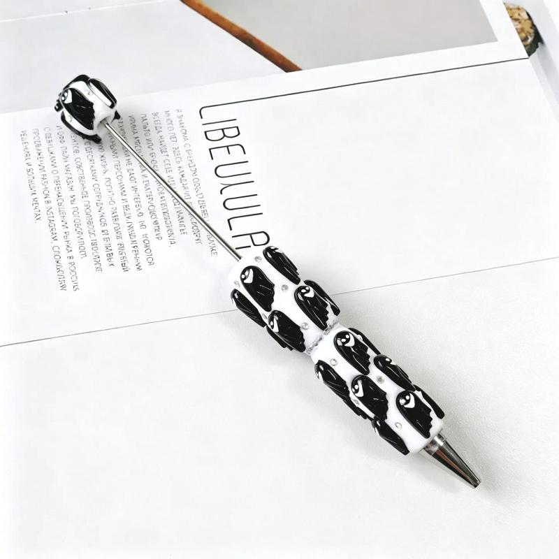Halloween Pumpkin Bead Diy Crafting Pens Making Kit Ballpoint Pen Beaded Rhinestone Pen For Students School Office