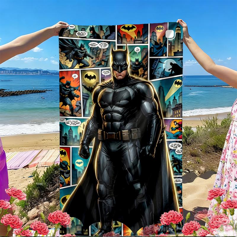 Superheroes Print Beach Towel, Versatile Lightweight Absorbent Beach Towel for Pool Surf Yoga Bathroom, Perfect Birthday Holiday Gift
