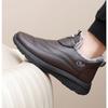 Winter Cotton Shoes Soft-soled Non-slip Padded Thickened Warm Leather Waterproof Men's and Women's Cotton Boots