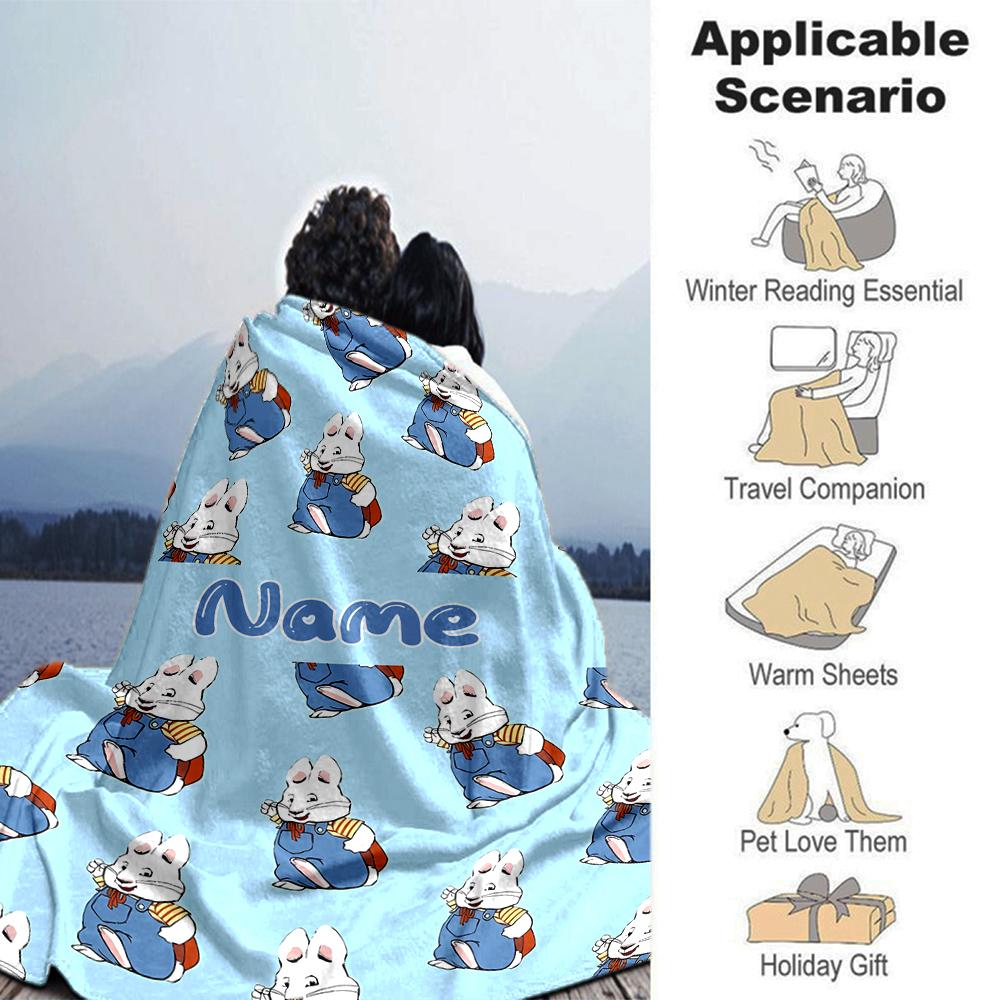 Customiz Name Personality Max and Ruby Blanket Soft &Warm Sofa Office Bed Travel Lunch Break Blanket, Gift Suitable All Seasons