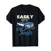Europese maten Heren Casual T-shirt met Oude Pick-up Truck Patroon en Letterprint | Korte Mouw, Ronde Hals, Medium Rekbaar Stof