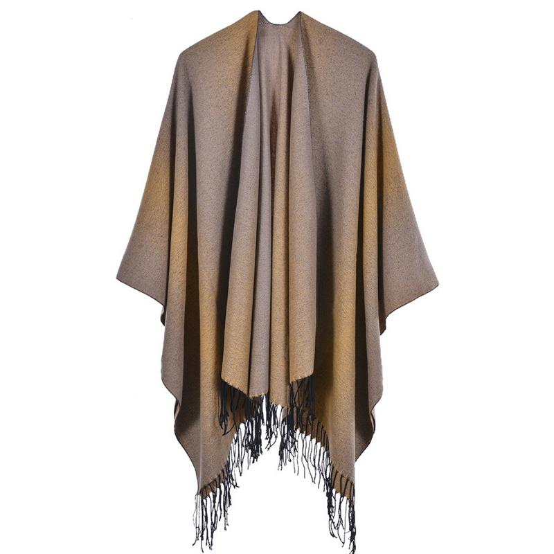 Imitation Cashmere Women Scarf Winter Classic Solid Tassel Poncho Warm Femme Wrap Blanket Capa Para Mujer Pashmina Shawls Pareo