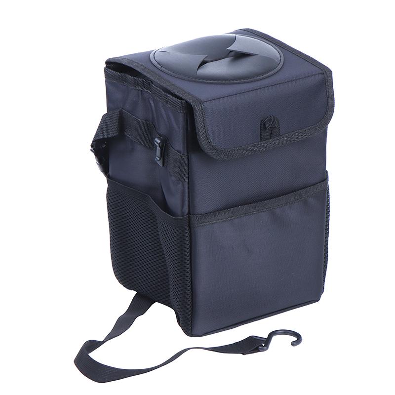 Car Trash Can With Lid Leakproof Trash Bin Car Garbage Can Collapsible Auto Truck Storage Bag Organizer Car Accessories