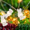 1M/2M Easter LED BunnyCarrot String Lights Warm Glow Copper Wire Fairy Lights White RabbitOrange Carrot Bulbs Holiday Home Decor