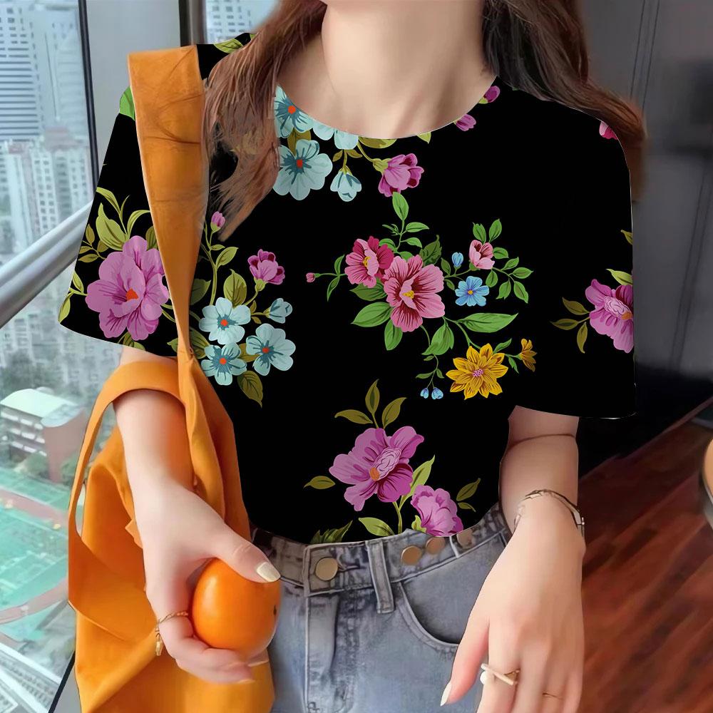 Women's Clothing Crew-neck Loose T-shirt Summer Breathable Short-sleeved Casual Comfortable Top Women's Stylish Elegant T-shirt