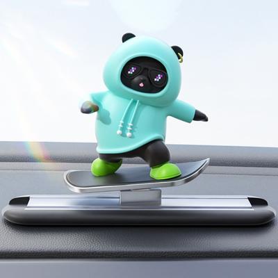 Décoration de tableau de bord de voiture, décoration d'intérieur de voiture, dessin animé, skateboard, ours, accessoire décoratif