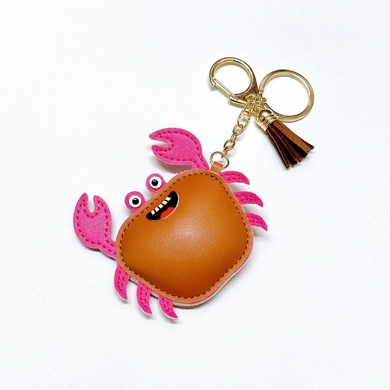 Krabben-Münzbörse Mikrofaserleder Mini-Geldbörse Make-up Kopfhörer Aufbewahrungstasche, Schultaschen-Hängeanhänger Handtaschen-Charm Zubehör