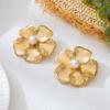 Large Flower Pearl Earrings for Women Luxury Design Study Earrings for Women Korean Fashion Jewelry Accessories Christmas Gift