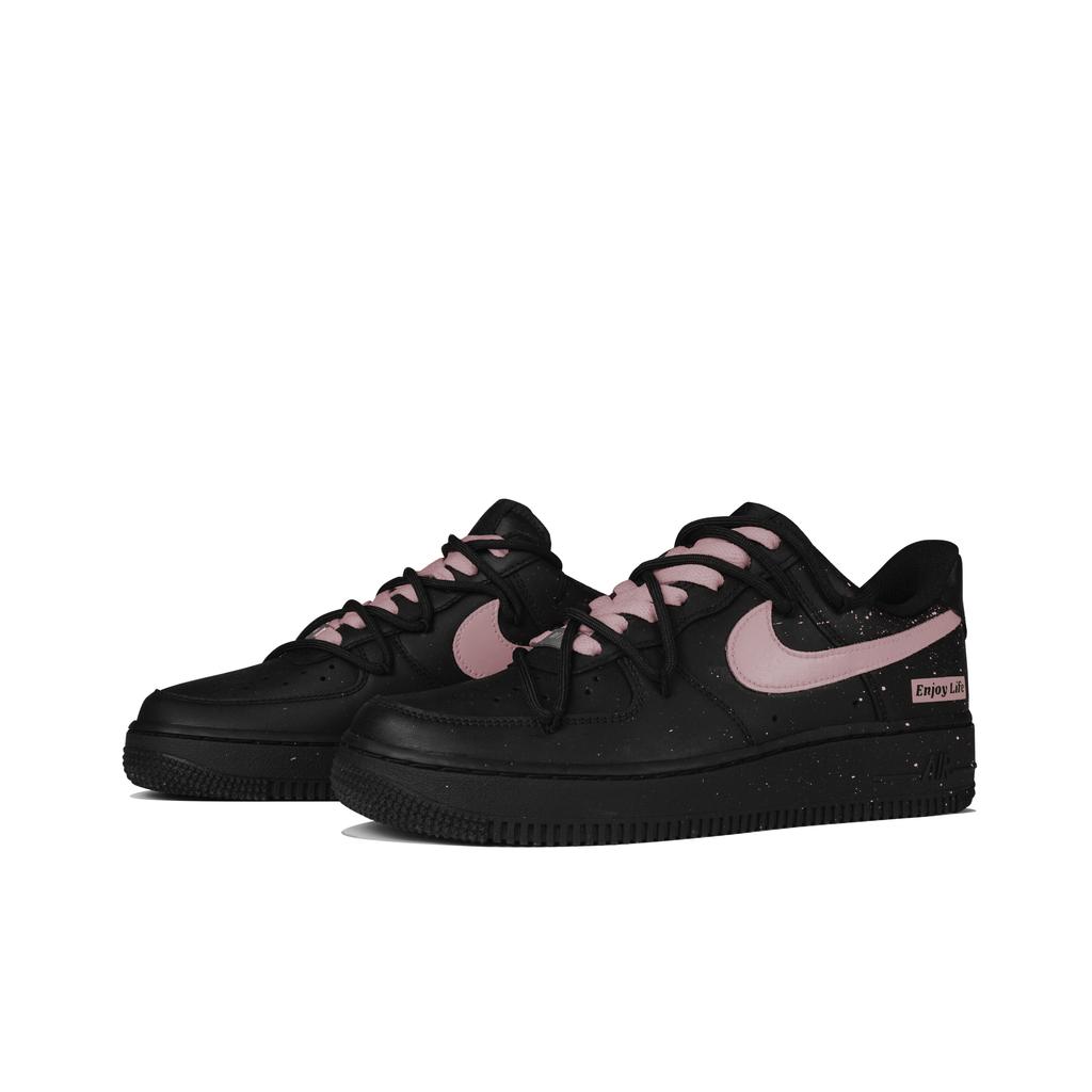 Nike Air Force 1 Leather Low top Skateboard Shoes Unisex Black Pink CW2288-001(Team-)-Random packaging bags