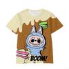 2025 New Trendy Animation Labubu Cartoon 3D Printing Comfortable Loose Round Neck Short Sleeve T-shirt