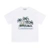 Casablanca Unisex Short Sleeve T-Shirt With Cosmic Castle Letter Print Loose Fit Cotton Tee