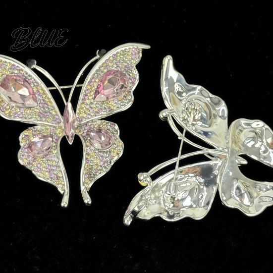 Long-lasting Brooch Women Butterfly Shape Dazzling Rhinestone Inlays Suit Lapel