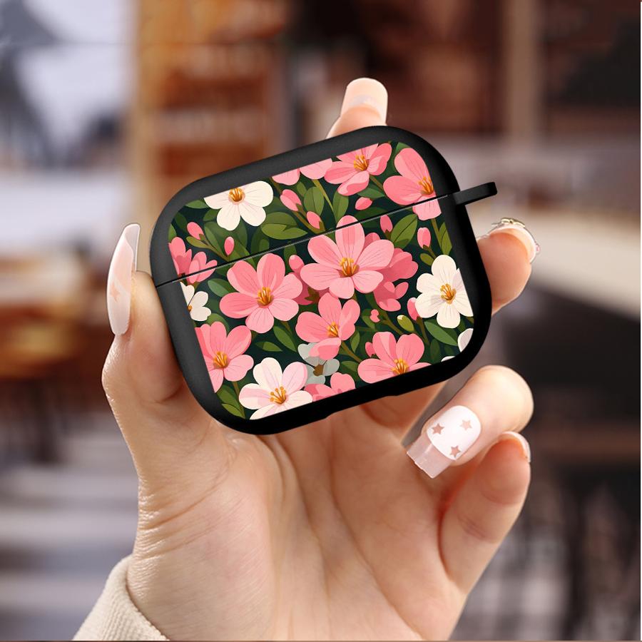 Pink Flower Case For Airpods 4 Pro 3 Pro3 2 Pro2 1 Earphone Cases Cover