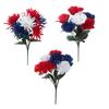 Plastic Simulation Chrysanthemum Flower Patriotic Day Flower Arrangement For Home Decoration July Fourth Celebration